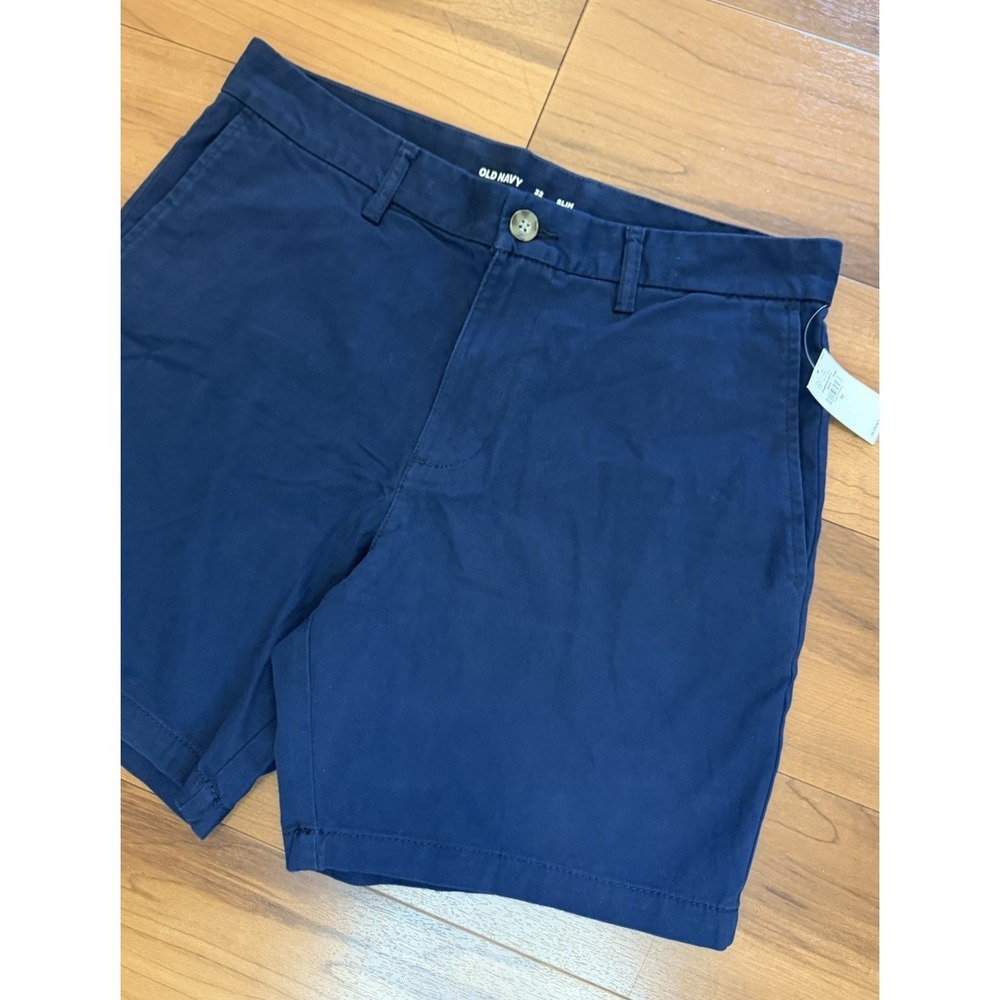 NWT Old Navy Dark Blue Chino Shorts Cotton Stretch 7" In Men's Size 32 Slim Fit - Picture 6 of 13